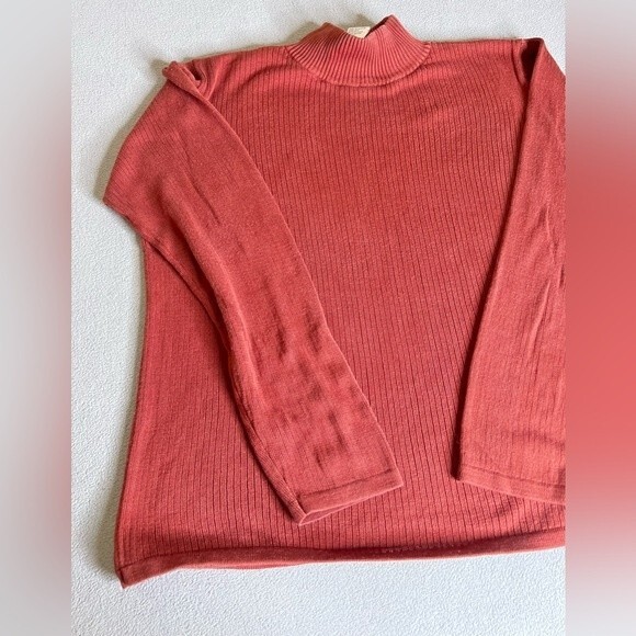 Field Manor 100% Silk Sweatshirt Size L Turtleneck - Picture 6 of 15